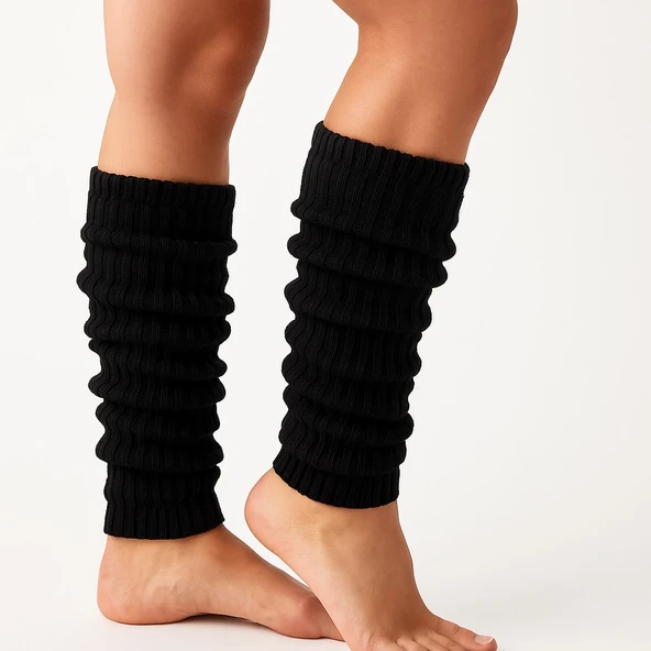Kadın Triko Tozluk – Yumuşak Esnek Diz Altı Bacak Isıtıcı Leg Warmers - Resim 8