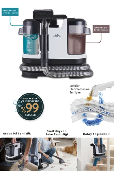 Sinbo SİNBO SCC-7605 HALI-KOLTUK YIKAMA MAKİNESİ