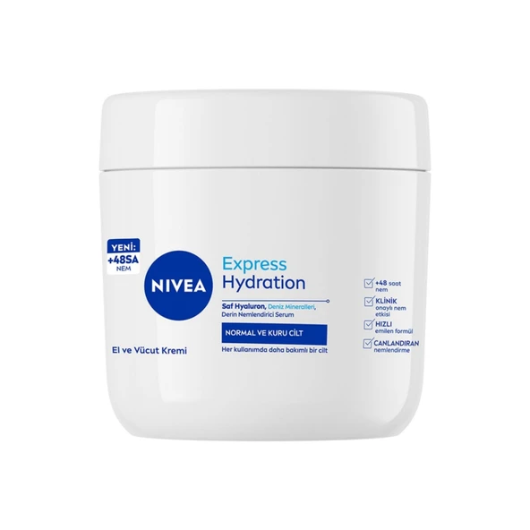 NIVEA Express Hydration Nemlendirici El ve Vücut Bakım Kremi 400 Ml 2 ADET