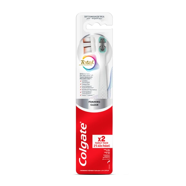 Colgate Total White Foaming Clean Diş Fırçası 1+1 2 ADET ürün görseli 1