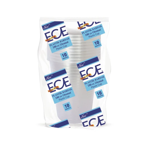 Ece Plastik Şeffaf Bardak 10'lu 180 Cc 3 ADET