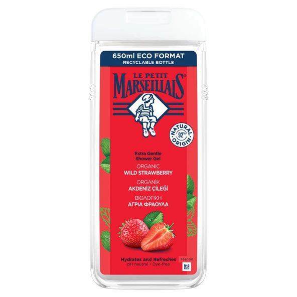 Le Petit Marseillais Duş Jeli Akdeniz Çileği 650 Ml 3 ADET ürün görseli 1