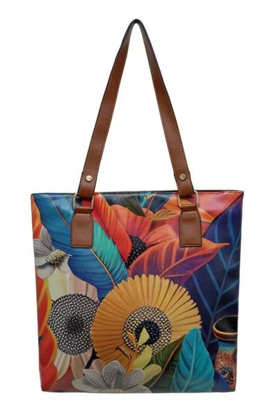 Kadın Vegan Deri Sarı Omuz Çantası - Blooming Dog Tasarım - 4