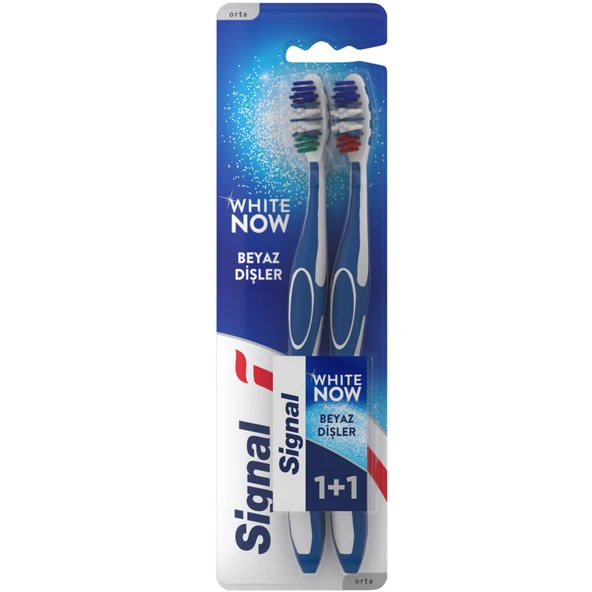 Sıgnal Whıte Now Beyaz Dişler 1+1 Orta Diş Fırçası 3 ADET
