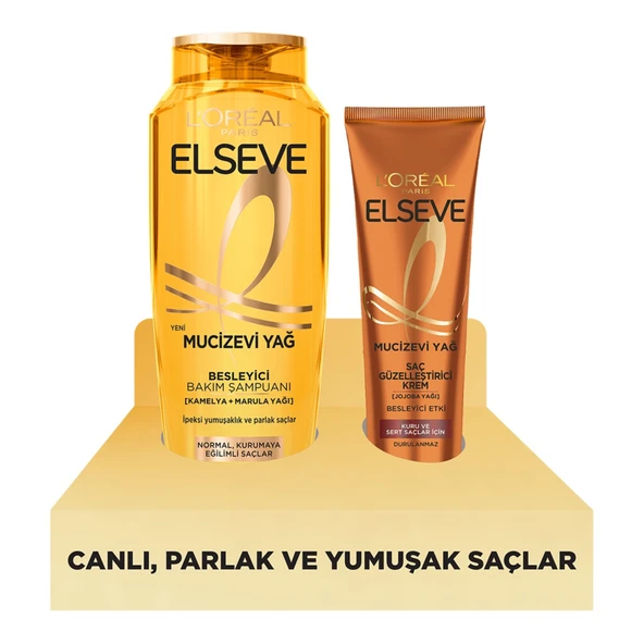 Elseve Mucizevi Yağ Şampuan 400 Ml + Krem 150 Ml 3 ADET ürün görseli 1