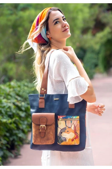 Kadın Vegan Deri Sarı Omuz Çantası - Blooming Dog Tasarım