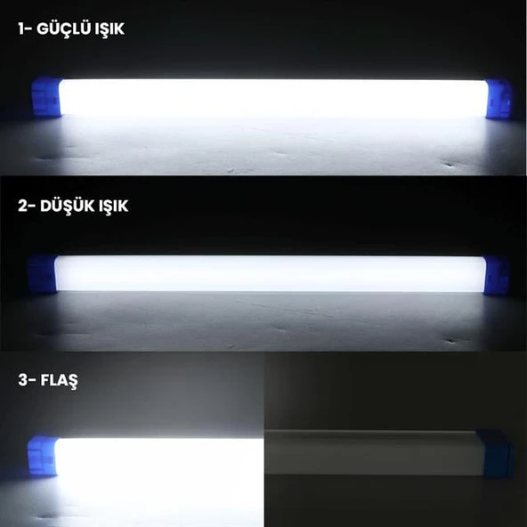 Powermaster T530 32Cm 40W Çubuk Portatif LED Işıldak Şarjlı Tüp Lamba 1200Mah - Resim 2