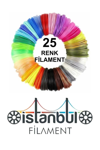 exxen15 3D Dünyası ATLAS3BOYUT PLA 3D Kalem Yazıcı için 25 Renk (25x2 metre) 50 Metre PLA Filament ürün görseli 1