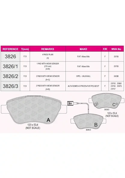 ON FREN BALATASI FIAT ALBEA 1.3 JTD PALIO 1.3 JTD DOBLO 1.3 JTD LINEA 1.3 JTD1.4 STILO 04 GRANDE PUNTO 1.2 1.4 16V 1.3D IDEA OPEL CORSA D ürün görseli 1