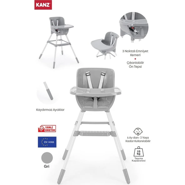 Tokyo Mama Sandalyesi Gri ürün görseli