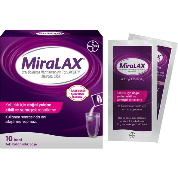 Miralax Oral Solüsyon Hazırlamak İçin Toz Laksatif Makrogol 3350 - 2