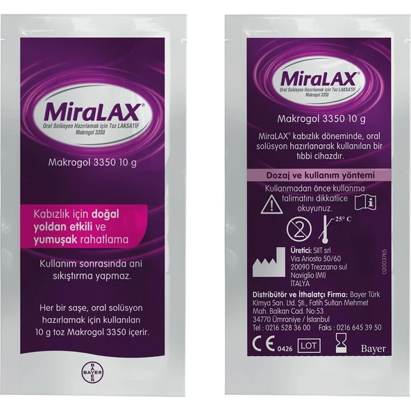 Miralax Oral Solüsyon Hazırlamak İçin Toz Laksatif Makrogol 3350 - 5