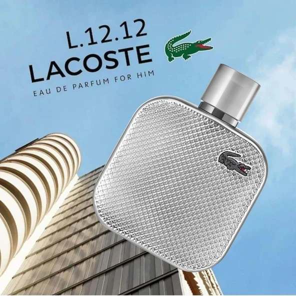 Lacoste L.12.12 Silver Grey EDP 50 ml Erkek Parfümü - Resim 3