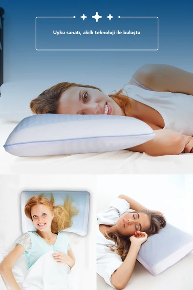 Terletmeyen Visco ortopedik yastık,serinleten jelli yastık çift yönlü 60x40-15 cm - Resim 6