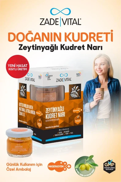 Zade Vital Zeytinyağlı Kudret Narı İçeren Takviye Edici Gıda 20Mlx8 ürün görseli 1