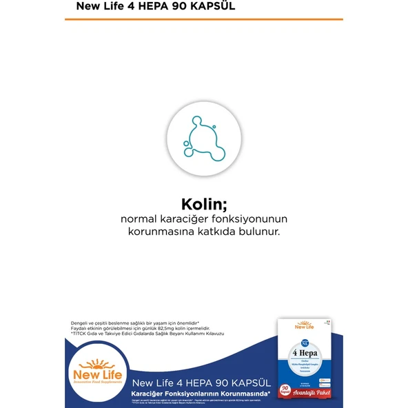 New Life 4 Hepa 90 Yumuşak Kapsül - Silibin Fosfolipid - Kolin - Enginar Yaprağı ve Karahindiba Kök Ekstresi - 4