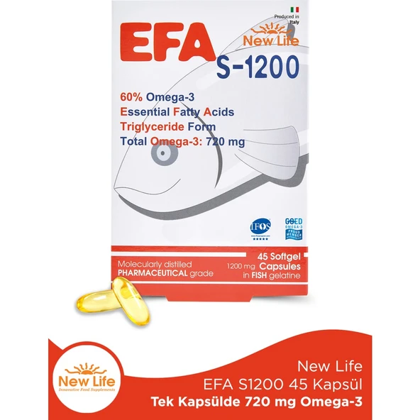 New Life Efa S 1200 Balık Yağı 45 Kapsül