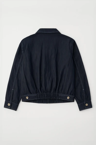 Kadın Rahat Kalıp Günlük Jean Gömlek Ceket - 2