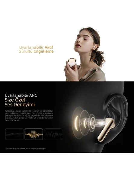 QCY MeloBuds Pro HT08 ANC TWS Siyah Kulak İçi Bluetooth Kulaklık - Siyah - Resim 4