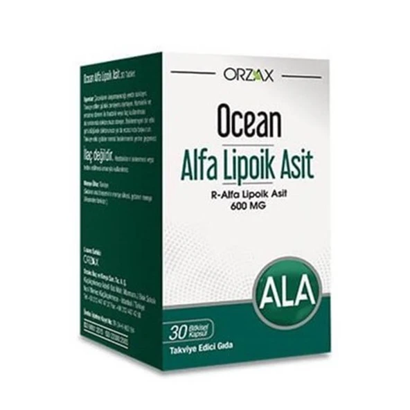 Orzax Ocean Alfa Lipoik Asit 600 mg 30 Tablet ürün görseli