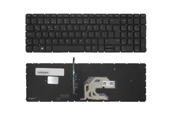 HP Uyumlu ProBook 455R G6 (8AB83ES), 455R G6 (8AB83ESA) Klavye TR  Işıklı Siyah ürün görseli 1