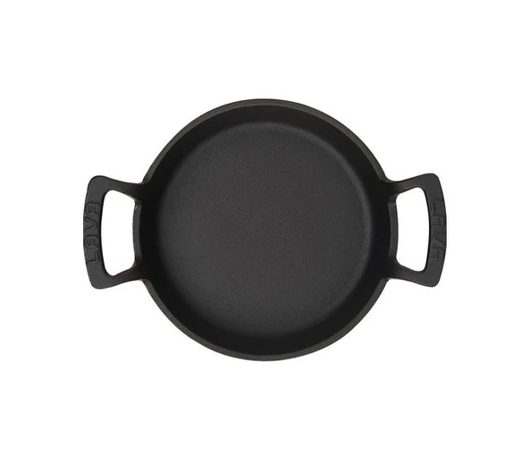 Lava Demir Döküm Yuvarlak Kulplu Tava 24 Cm Sahan Bordo - 2