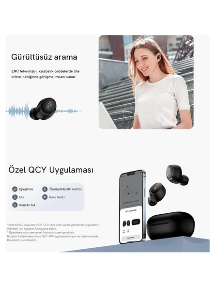QCY ArcBuds Lite TWS Kulak İçi Bluetooth Kulaklık - Siyah - Resim 4