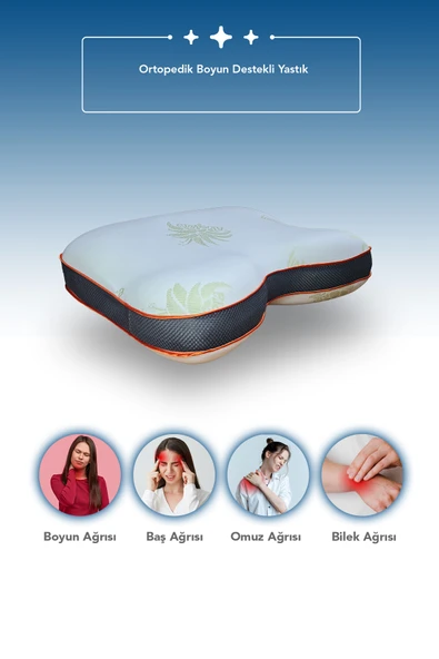 2 Adet Aloe Vera kumaşlı horlama azaltıcı-önleyici yastık,ortopedik cilt dostu Visco parçacıklı yastık - Resim 4