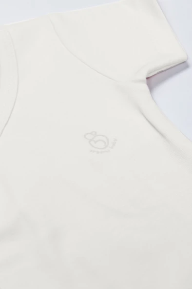 Bistyle Organik Natural Basic Style Kruvaze Yarım Kol Body BS17101 Ekru - Resim 3