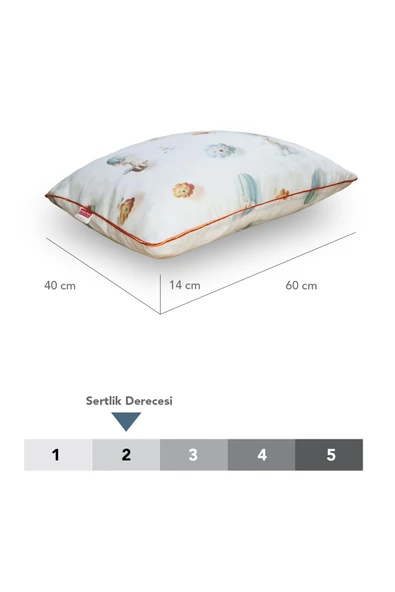 2 Adet Müslin kumaşlı ortopedik çocuk yastığı,Visco parçacıklı pamuk kılıflı  40*60 *1100 gr(bulut) - Resim 2