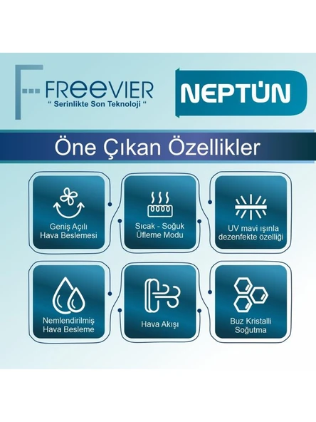 Freevier HF-01 Neptün Uzaktan Kumadanlı Kule Tipi Vantilatör - Resim 8