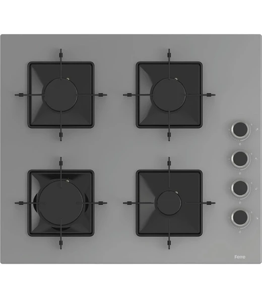 Ferre Flowart QBL63CPR-SS208-D079 7 Prog. Dijital Turbo Ankastre Set - Gri - 3