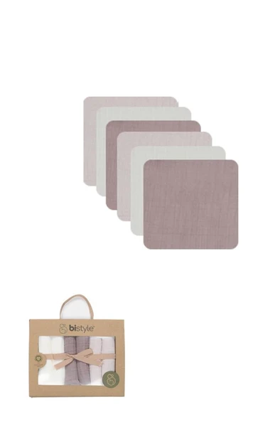 Bistyle 6'lı Müslin Mendil 20x20 cm 90106 Taş Ekru Antrasit ürün görseli