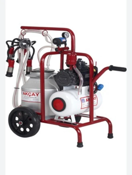 AKÇAY Tek Sağım Yağlı Sistem 30 Lt Alüminyum Güğümlü Süt Sağım Makinesi