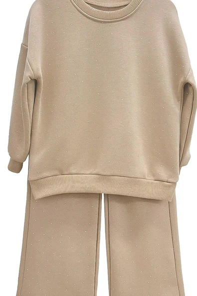 Kız Çocuk Taş Süslemeli Alt-Üst Takım-3 İplik 4-12 Yaş 12345 - Resim 10