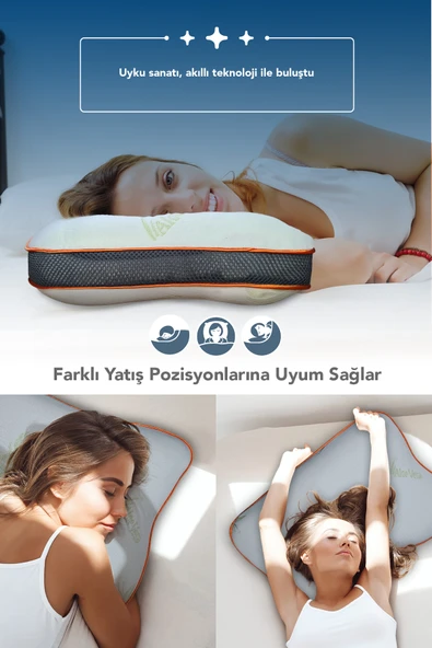 Aloe Vera kumaşlı horlama azaltıcı-önleyici yastık,ortopedik cilt dostu Visco parçacıklı yastık - Resim 6