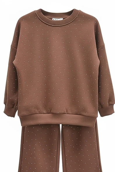 Kız Çocuk Taş Süslemeli Alt-Üst Takım-3 İplik 4-12 Yaş 12345 - Resim 9