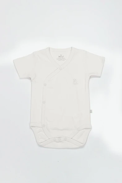 Bistyle Organik Natural Basic Style Kruvaze Yarım Kol Body BS17101 Ekru ürün görseli