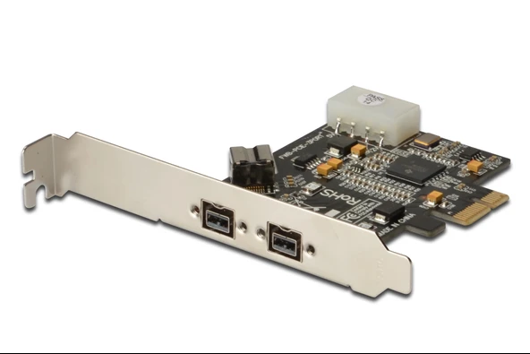 Digitus 3 Port'lu (2 Harici, 1 Dahili Port) PCI Express Firewire 800 Kart, IEEE 1394b, TI XIO2213B chip takımı ürün görseli