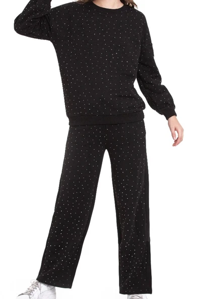 Kız Çocuk Taş Süslemeli Alt-Üst Takım-3 İplik 4-12 Yaş 12345 - Resim 7