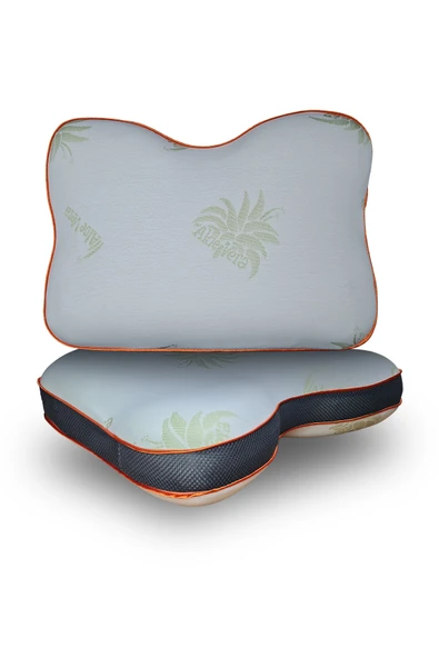 2 Adet Aloe Vera kumaşlı horlama azaltıcı-önleyici yastık,ortopedik cilt dostu Visco parçacıklı yastık ürün görseli