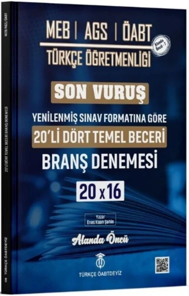 MEB AGS ÖABT Türkçe Dört Temel Beceri Son Vuruş 20 Deneme Türkçe ÖABTDEYİZ ürün görseli