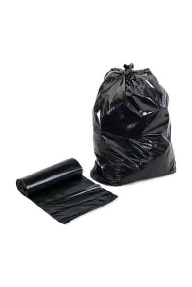 600 ADET ( 60 RULO) Jumbo Boy Çöp Poşeti 80x110 cm 60 Rulo Siyah Çöp Torbası ürün görseli