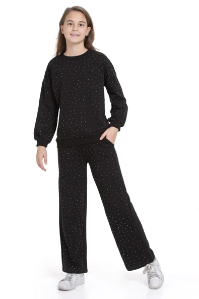 Kız Çocuk Taş Süslemeli Alt-Üst Takım-3 İplik 4-12 Yaş 12345 ürün görseli