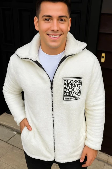 Erkek Polar Fermuarlı Sweatshirt – Kapüşonsuz, Cepli, Yumuşak Dokulu, Oversize Rahat Kalıp, Kışlık Sıcak Tutan Fermuarlı ürün görseli 1