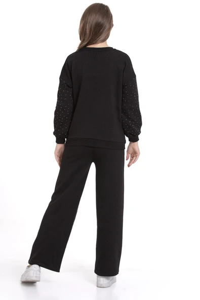 Kız Çocuk Taş Süslemeli Alt-Üst Takım-3 İplik 4-12 Yaş 12345 - Resim 8