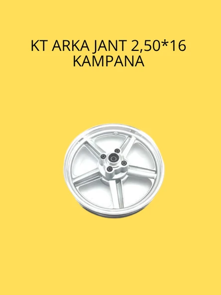 KT ARKA JANT 2.50x16 KAMPANA SİSTEM UYUMLU ALÜMİNYUM JANT ürün görseli 1