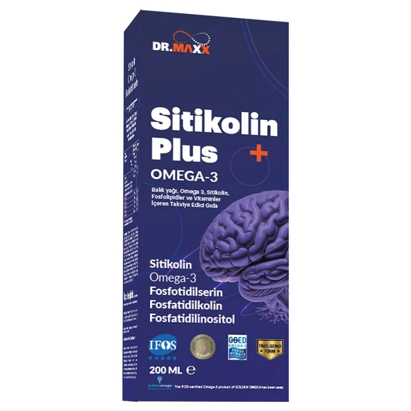 Dr. Maxx Sitikolin Plus Omega 3, Dha, Epa, Fosfatidilserin, Fosfatidilkolin Balık Yağı 200 ml