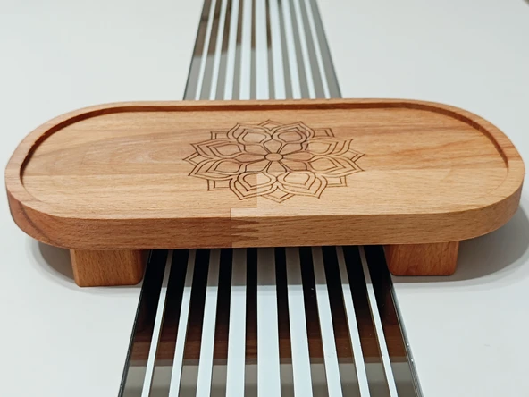 22x11 Cm Ayaklı Oval, Motif Desenli, Baharatlık Takımı, Baharat, Yağdanlık Altlığı, - 2