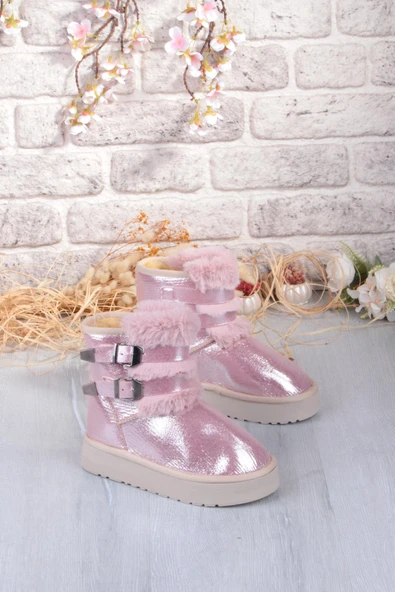 Fort Nurela Simli Süet İçi Kürklü Tüy Ve Toka Detaylı Anne Kız Kısa Kadın Bot - Resim 8